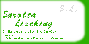 sarolta lisching business card